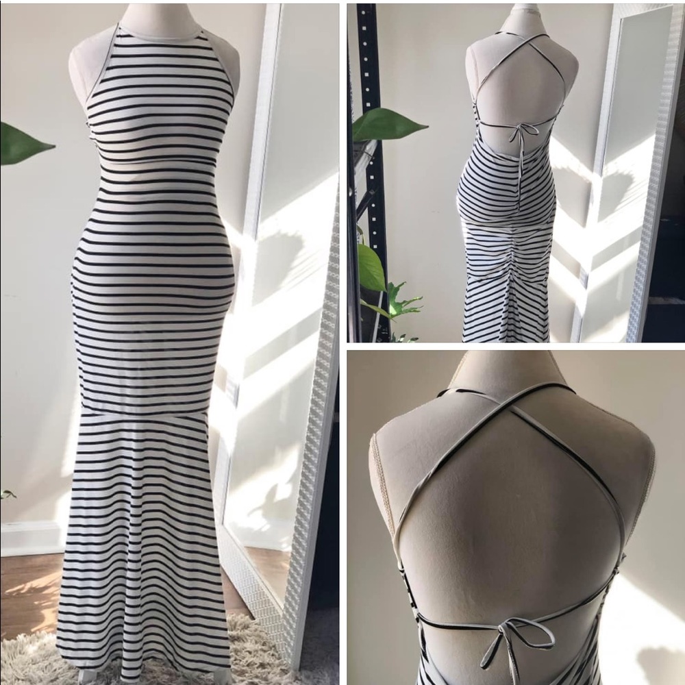 Wicked cute white and black striped dress